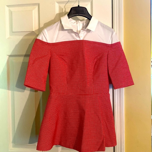 Lela Rose Tops - NWT Pearl by Lela Rose Checkered short sleeve poplin combo top Super Stylish